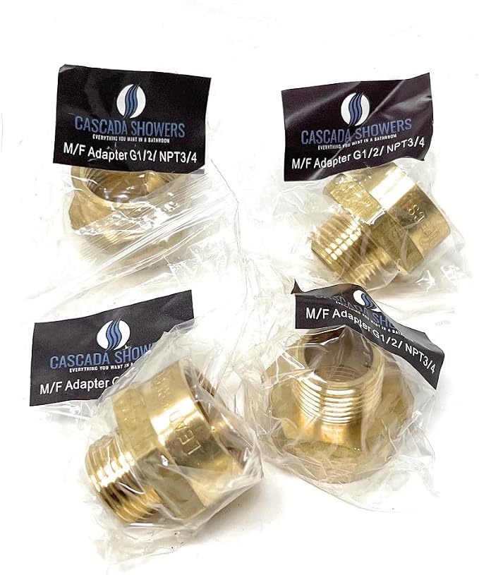 Cascada Lead-Free Brass Adapter, G Thread British BSPP Male to NPT Female |) - Image 2
