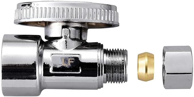 2 Pack Brass 1/2 Inch FIP x 3/8 Inch OD Compression Quarter Turn Straight Water - Image 3