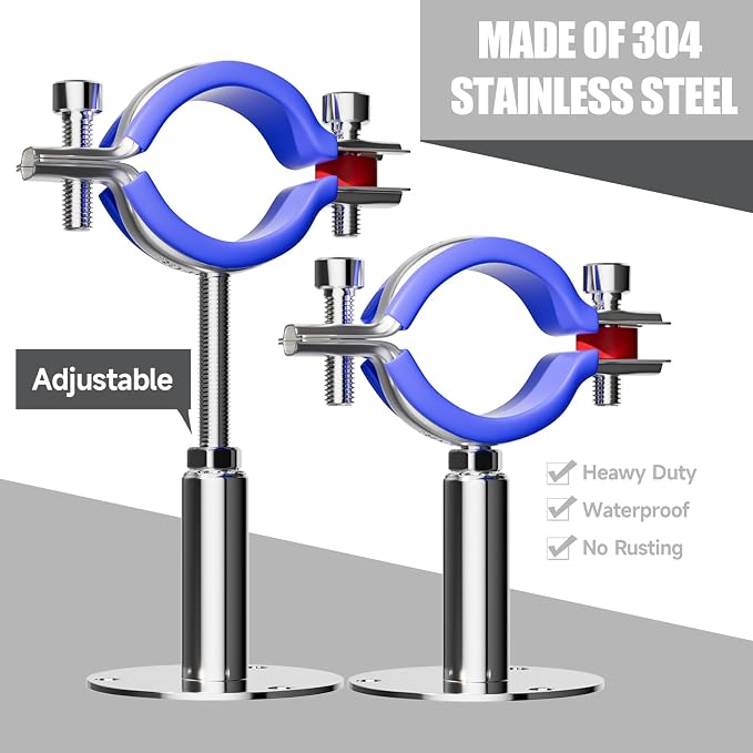 2 Pack Wall Mount Ceiling Mount Pipe Supports Suitable - Image 6