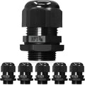 6 Pcs 3/4" NPT Black Adjustable Cable Glands by Wocloer
