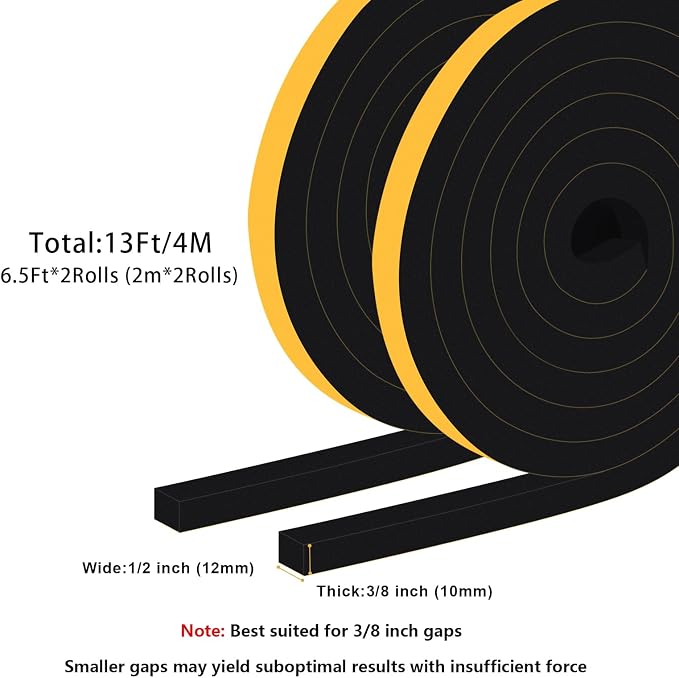 Strong Adhesive Weather Strips for Doors, AC & Large Gaps 1/2x3/8In | Blocks - Image 6