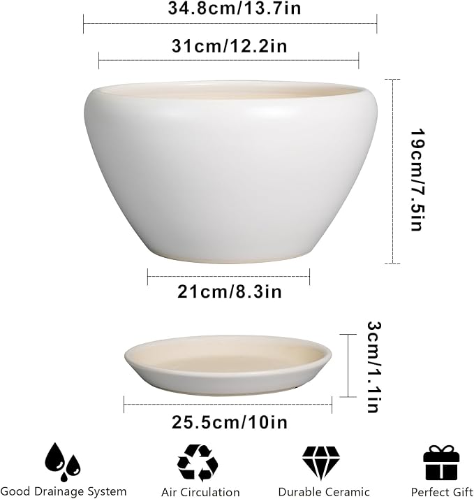 Ceramicfor Planter for Indoor Plants 13 Inch - Image 3