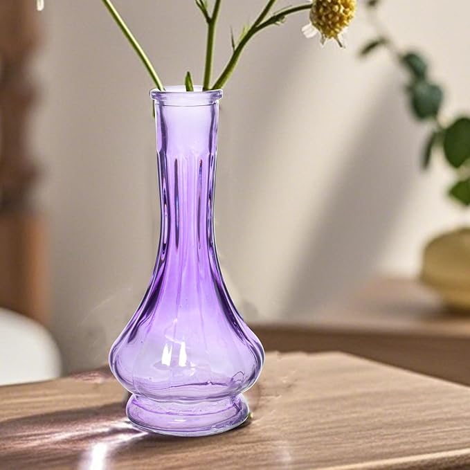 Eleganttime Bud Vases for Flowers, Glass Colored Bud Vase in Bulk Set of 10 - Image 3
