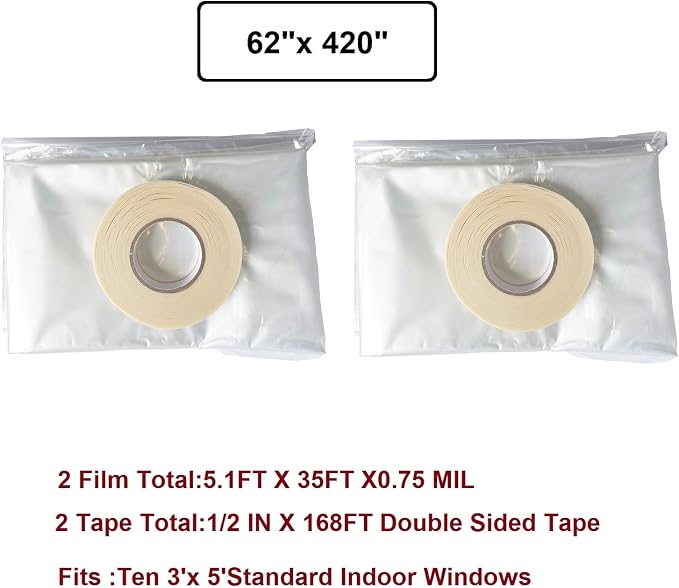 Indoor Window Insulator Kit- 10Windows（62-Inch x 420-Inch） - Image 4