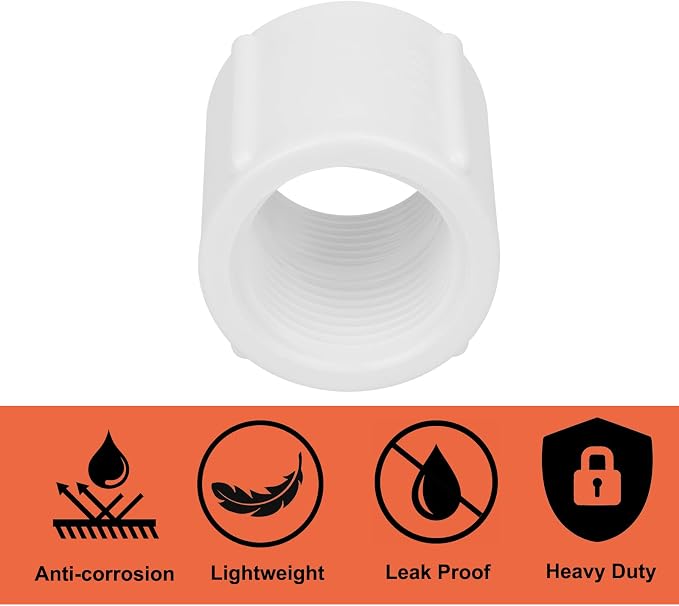 10Pack 1" Double Female Thread PVC Pipe Coupling Adapter Pipe Fitting Connector - Image 5