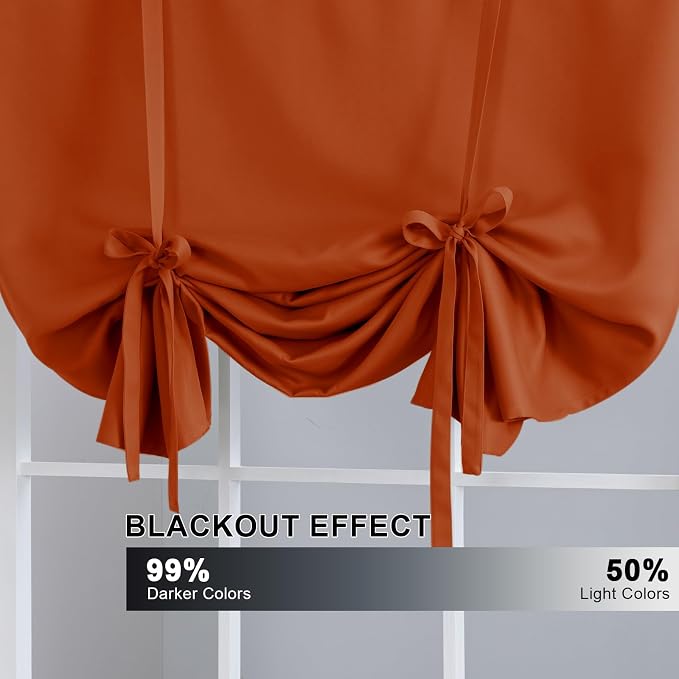 H.VERSAILTEX Blackout Room Darkening Curtain Tie Up Shade Blackout Curtain - Image 3