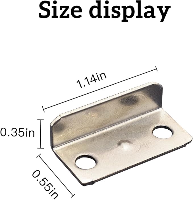 AOCEAN 24 PCS Angled Drawer Lock Strike Plate L-Shaped Cabinet Cupboard Drawer - Image 2