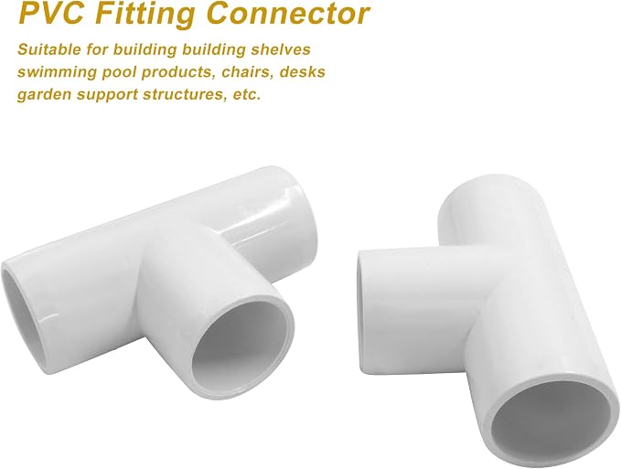 Piutouyar 4 Pcs 3/4" Tee Elbow PVC Pipe Fitting, 3 Way | Furniture Grade Pipe - Image 3