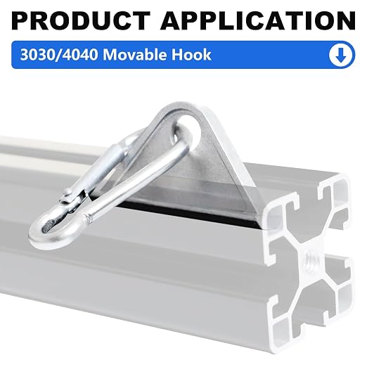 12 Pack 3030/4040 Extrusion Sliding Hook Silver | - Image 4