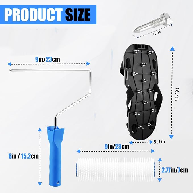 9 Inch Screed Spiked Roller Self Leveling Concrete Roller Epoxy Roller Floor - Image 4