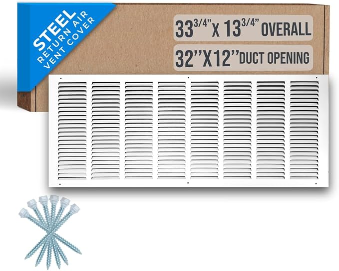 Fits 32x12 Duct Opening | Steel Return Air Grille by Handua | Vent Cover Grill by Handua