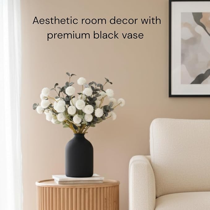 Large Black Vase for Flowers Decor Living Room - Image 2