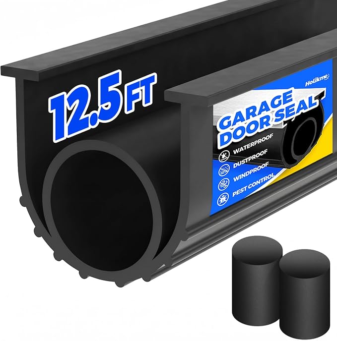 Holikme Garage Door Bottom Seal, EPDM Rubber Weather Stripping 12.5Ft Black | by Holikme