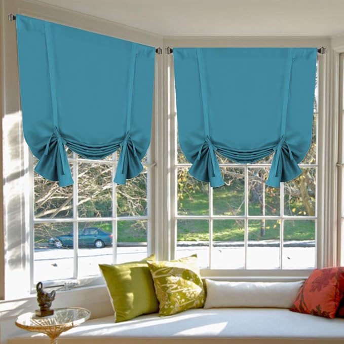 H.VERSAILTEX Blackout Tie Up Curtain Energy Efficient Window Shades Adjustable by HVERSAILTEX