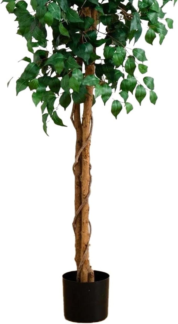 Nearly Natural 8ft Triple Trunk Artificial Ficus Tree - Image 5