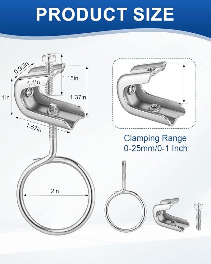 50Pack 1/4" x 20 Beam Clamp, 2 Inch Small C Clamps - Image 2