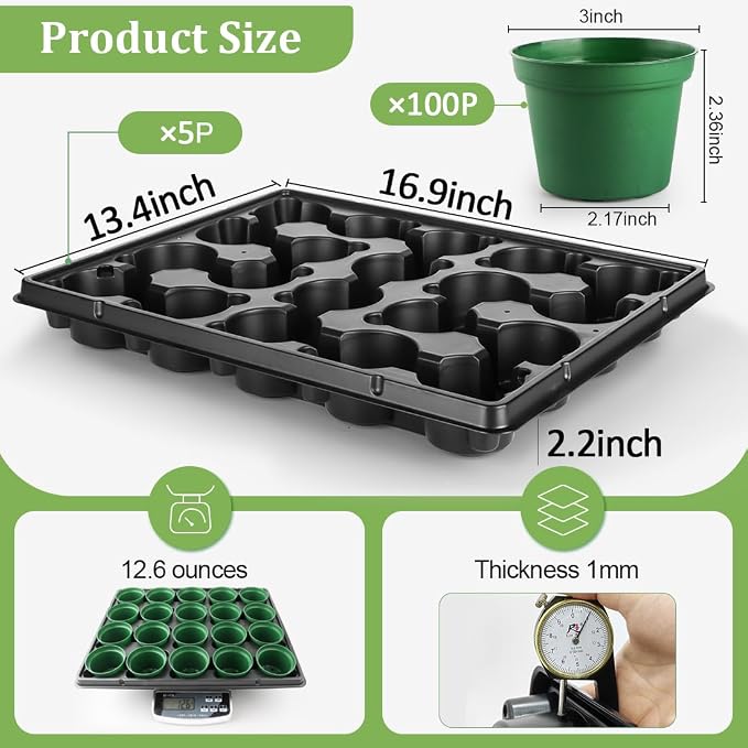 RooTrimmer 3 Inch Nursery Pots 100 Pcs - Image 2