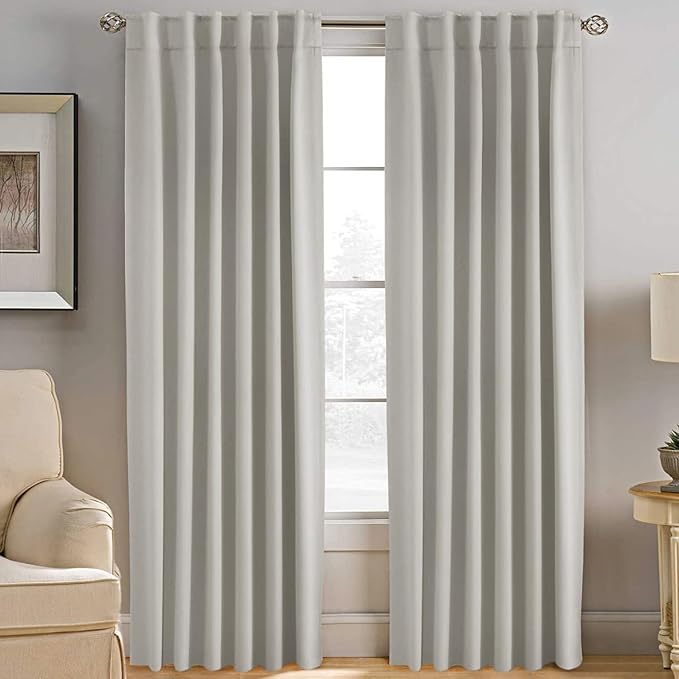 H.VERSAILTEX Back Tab Curtains 90 Inch Long by HVERSAILTEX