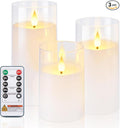 Homemory Pure White Flameless Candles, Battery Operated Acrylic LED Pillar by Homemory