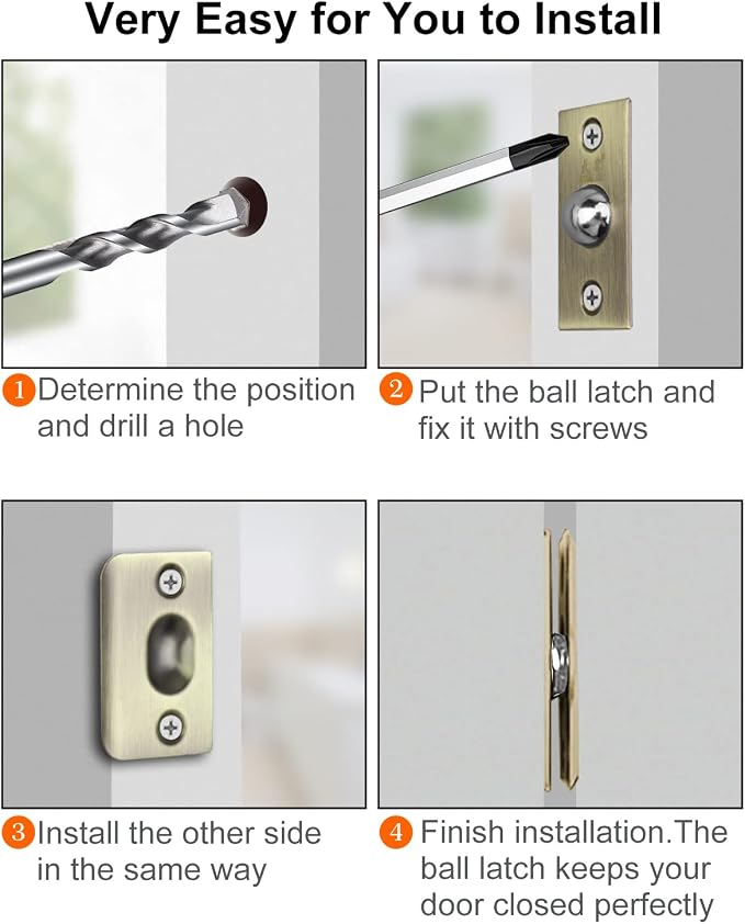 Ball Catch Door Hardware Jiayi 2 Pack Door Ball Catch - Image 5