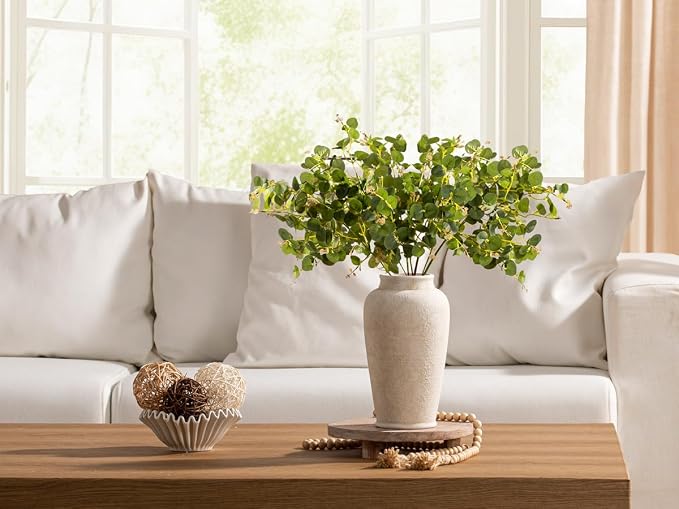 Ceramic Flower Vase, Large Flower Vase Tall Rustic Farmhouse Decorative Vase - Image 5