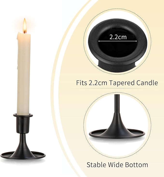 Black Candlestick Candle Holders - Image 6