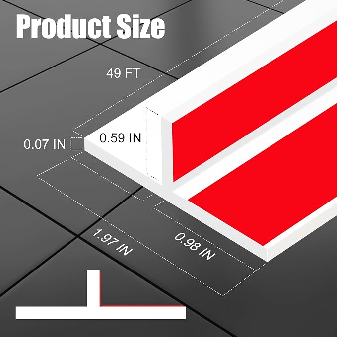 ToLanbbt T-Shaped Door Draft Stopper 1.97 in x 49 FT Silicone Weather Stripping - Image 2