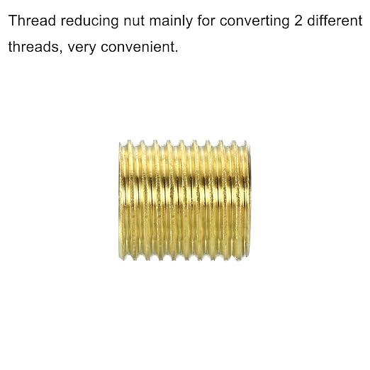 MECCANIXITY Thread Reducing Nuts Insert M10 x 1mm Male to M8 x 1mm Female Brass - Image 5