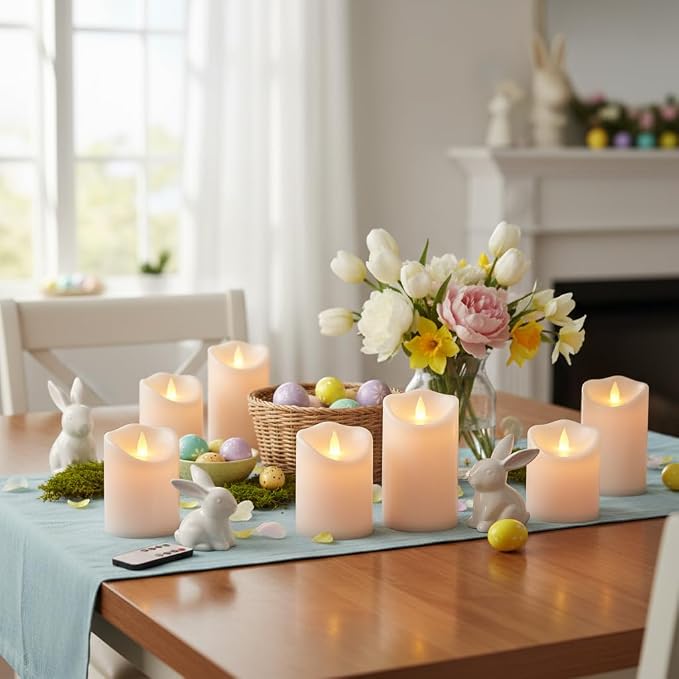 Flameless Candles 4" 5" 6" Outdoor Indoor Pillars Battery Operated Flickering - Image 5