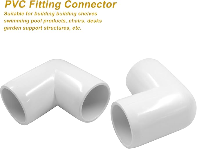 Piutouyar 4 Pcs 3/4" 90 Degree Right Angle Elbow PVC Pipe Fitting, 2 Way | - Image 3
