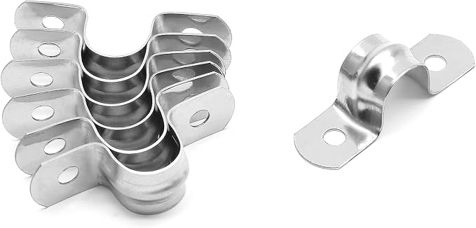 20Pcs 5/8 Inch Stainless Steel Conduit Clamps | Two Hole Strap, U Bracket Rigid - Image 2
