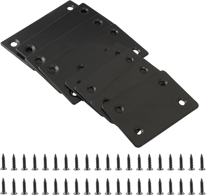 Bonsicoky 8 Pcs Flat Straight Brace Brackets, 3.15"x1.5" + 2.4"x1.5" | Fixing - Image 5