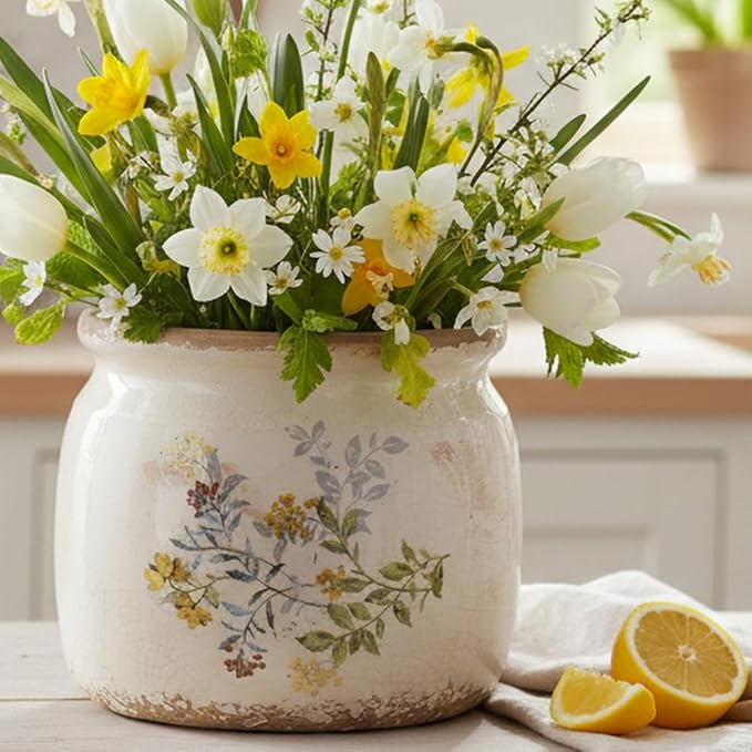 Xiaan Jiaju Ceramic Pots for Plants, Cottage Rustic Clay Flower Pots & Vase | - Image 4