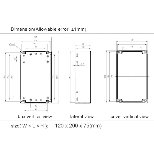 Project Box ABS Plastic IP65 Waterproof Dustproof Electrical Junction Box - Image 7