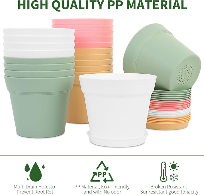 20 Pack 6 inch Plant pots, planters - Image 3