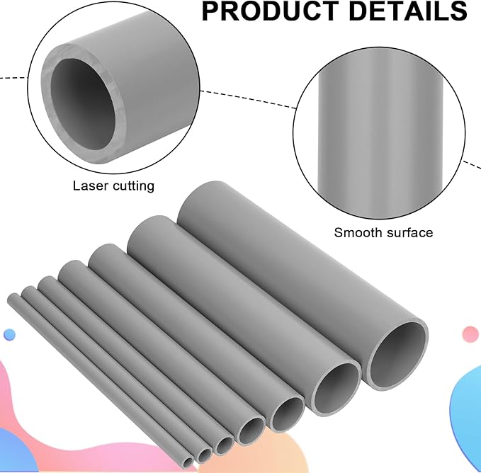 2Pcs 2 Inch Grey Electrical Conduit PVC Pipe 17" Long Sch40 PVC Rigid Tube - Image 5