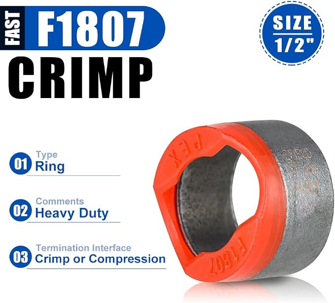 100 piece Pro EFIELD 1/2-inch Pex Copper Crimp Rings - Image 3