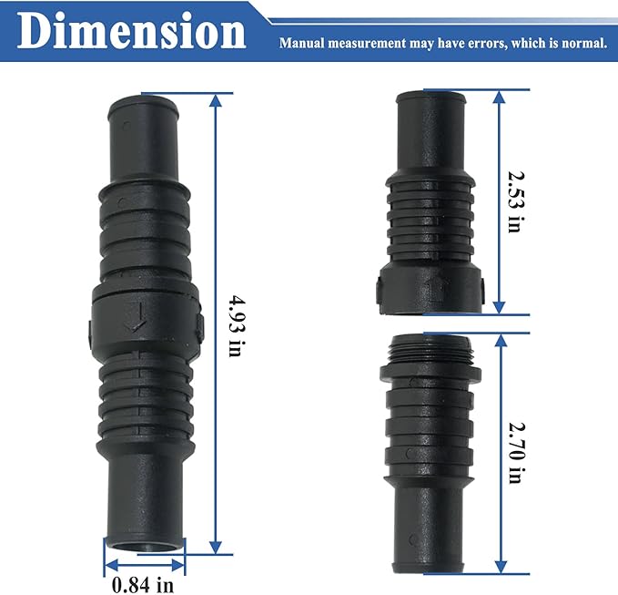3 Pcs LV1219 Black Check Valve, 3/4" & 1", Prevents Water Backflow | Inline - Image 2