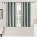 H.VERSAILTEX Grommet Natural Linen Textured Kitchen Curtains 45 inch Length by HVERSAILTEX