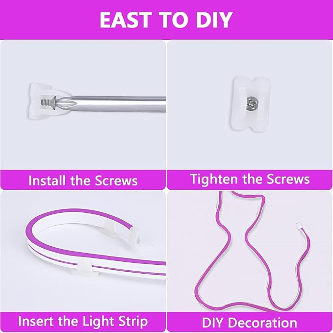 Lamomo LED Neon Lights Purple, 12V 0.39In/Cut Silicone Waterproof DIY Led Strip - Image 5