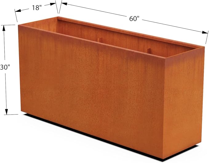 Large Rectangular Planters for Outdoor Plants 60x18x30 | Extra Large Corten - Image 5