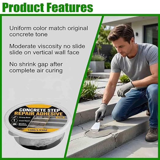 Concrete Step Repair Adhesive, Concrete Crack Filler Outdoor 100g，2pcs | Heavy - Image 5