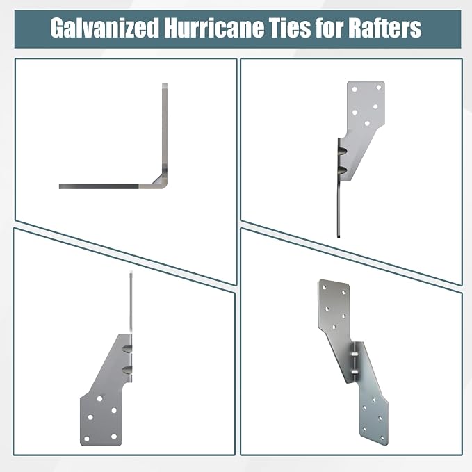 120 Pcs Left Size Galvanized Steel Hurricane Straps Tie Brackets| | Wind & - Image 3
