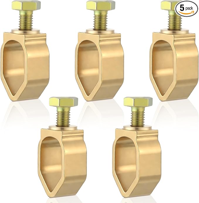 5 Pack Copper Ground Rod Clamp for 1/2''- 5/8'' Grounding Rods, Direct Burial by Unknown