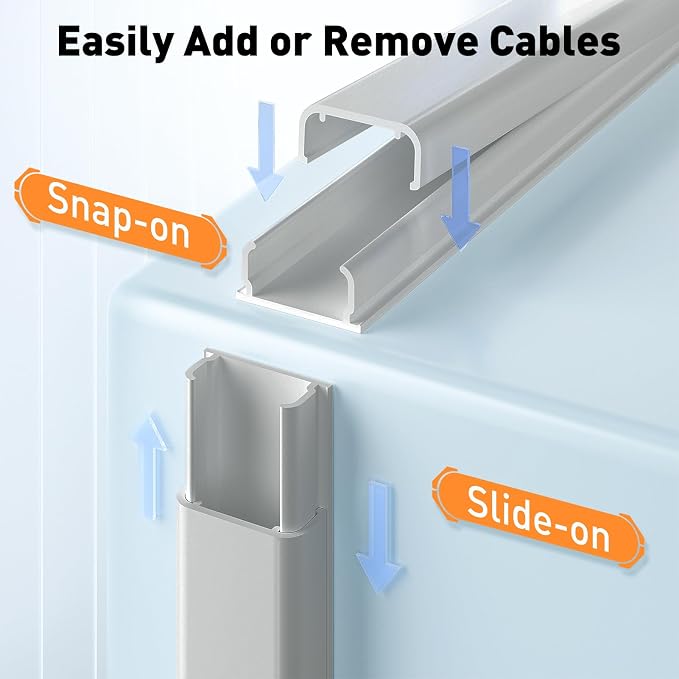 Delamu Grey Cord Hider, 56.7in Grey Cord Covers - Image 5