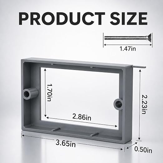 ABS 1/2 Inch Outlet Box Extender, Single Gang, 5 Pack | Single Gang Outlet Box - Image 2