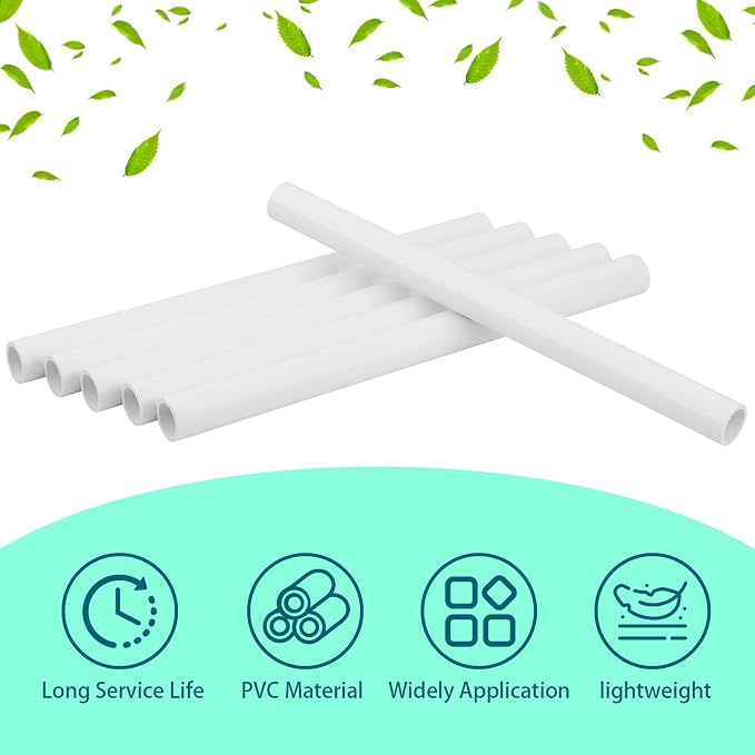 6Pcs 1 Inch PVC Pipe 17" Long White Sch40 Industrial PVC Pipes - Image 4