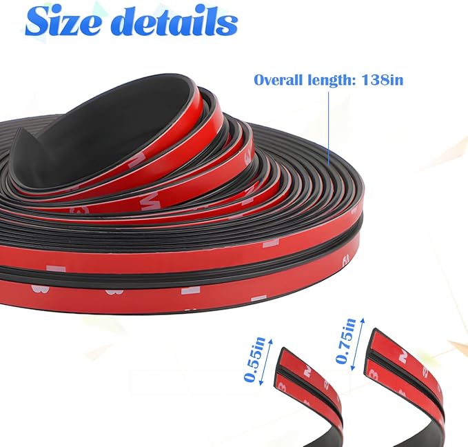 BESULEN 26 Ft Car Windshield Weather Stripping, 14mm+19mm As a Set | T Shape - Image 2