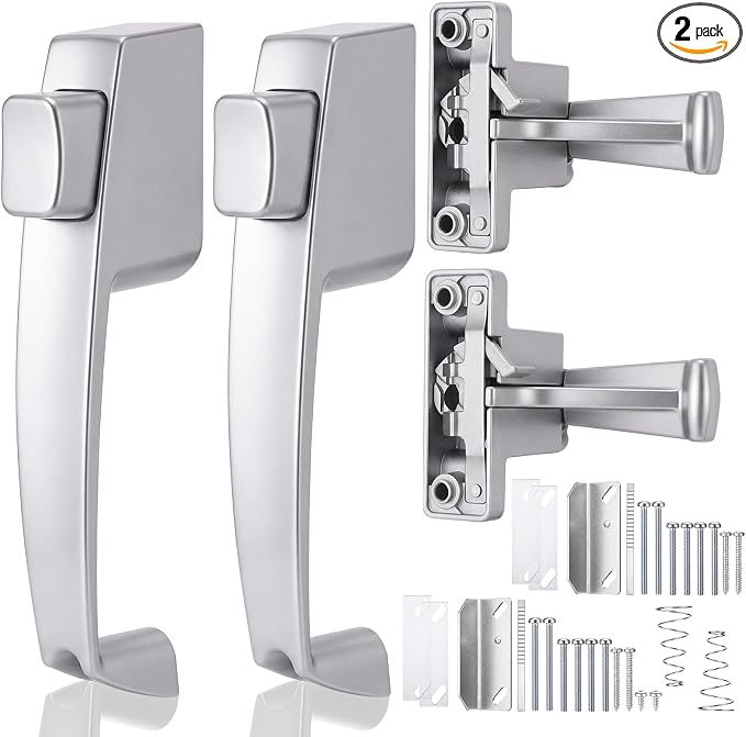 Novabright 2 Set Storm and Screen Door Handle Replacement Push Button Latch | by Unknown