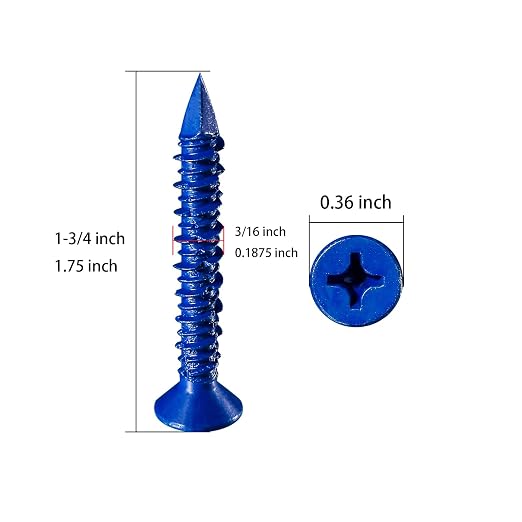 WenSilon 3/16" x1-3/4 Concrete Screw Anchor Blue Flat Head - Image 2